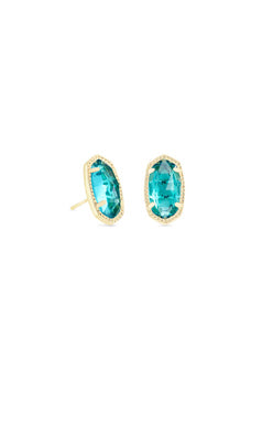 KENDRA SCOTT EARRINGS ELLIE GOLD LONDON BLUE POSTS