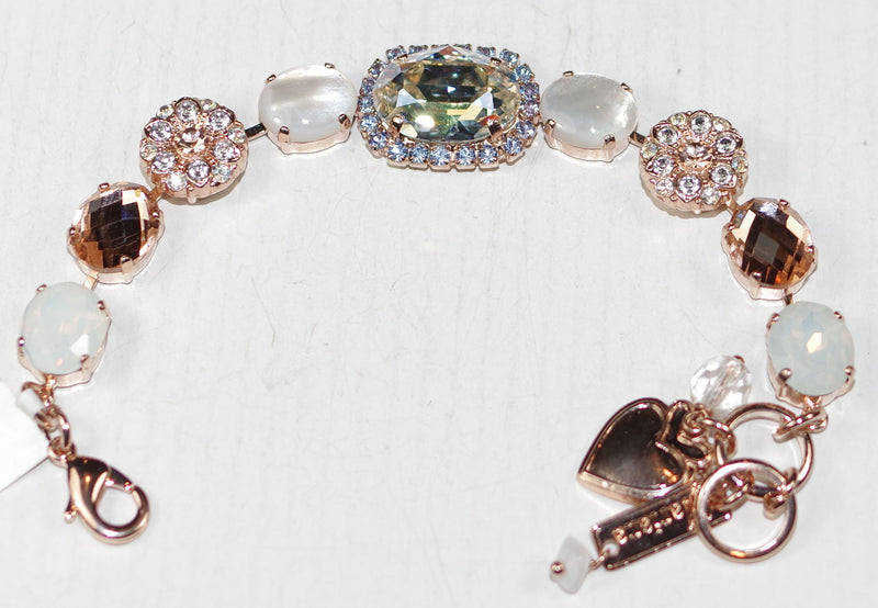 MARIANA BRACELET DANCING IN THE MOONLIGHT: amber, white, clear, blue stones in rose gold setting
