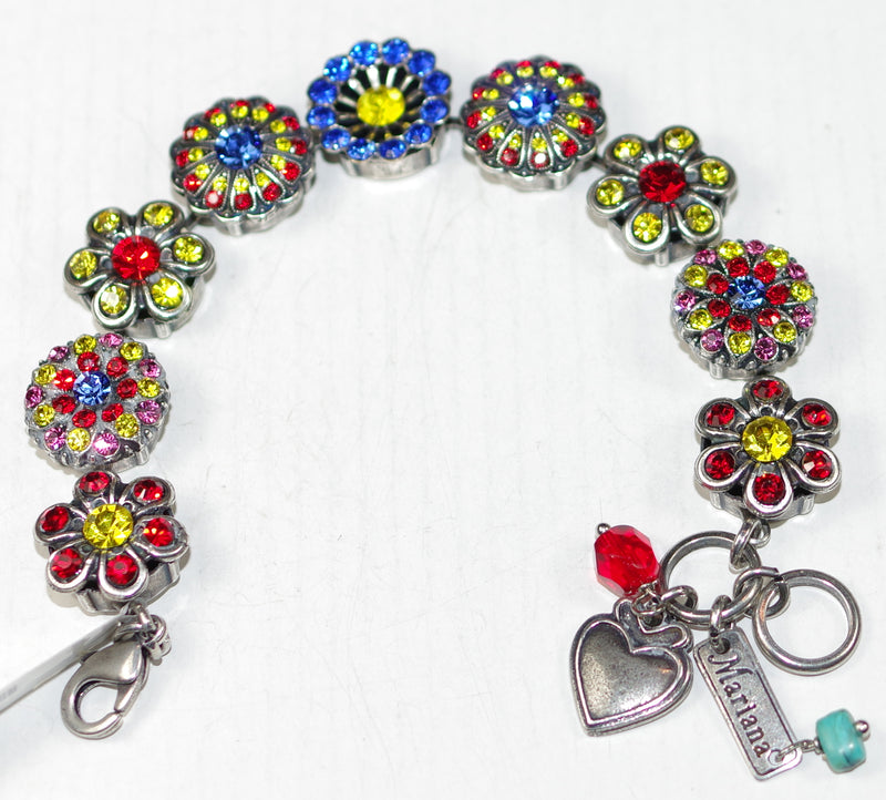 MARIANA BRACELET PRETTY WOMAN: blue, red, yellow, pink  stones in silver setting