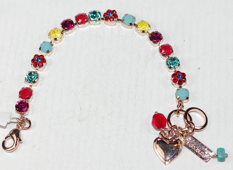 MARIANA BRACELET PRETTY WOMAN: small pink, blue, yellow, red stones in rose gold setting