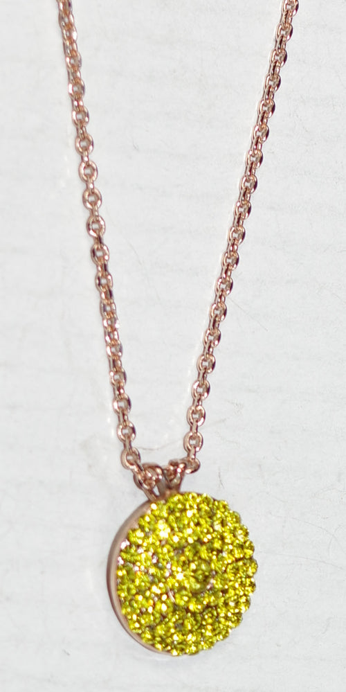 MARIANA NECKLACE FIELDS OF GOLD: yellow stones in rose gold setting, 18" adjustable chain