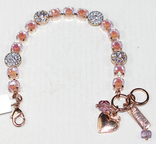 MARIANA BRACELET: pink, lavender sun kissed 1/4" stones in rose gold setting