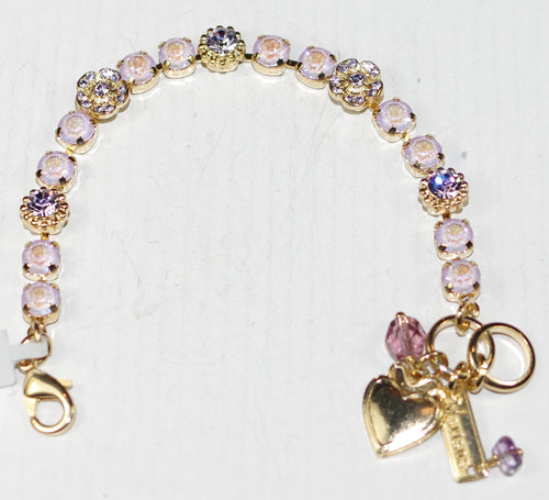 MARIANA BRACELET: pink, lavender sun kissed 3/8" stones in yellow gold setting