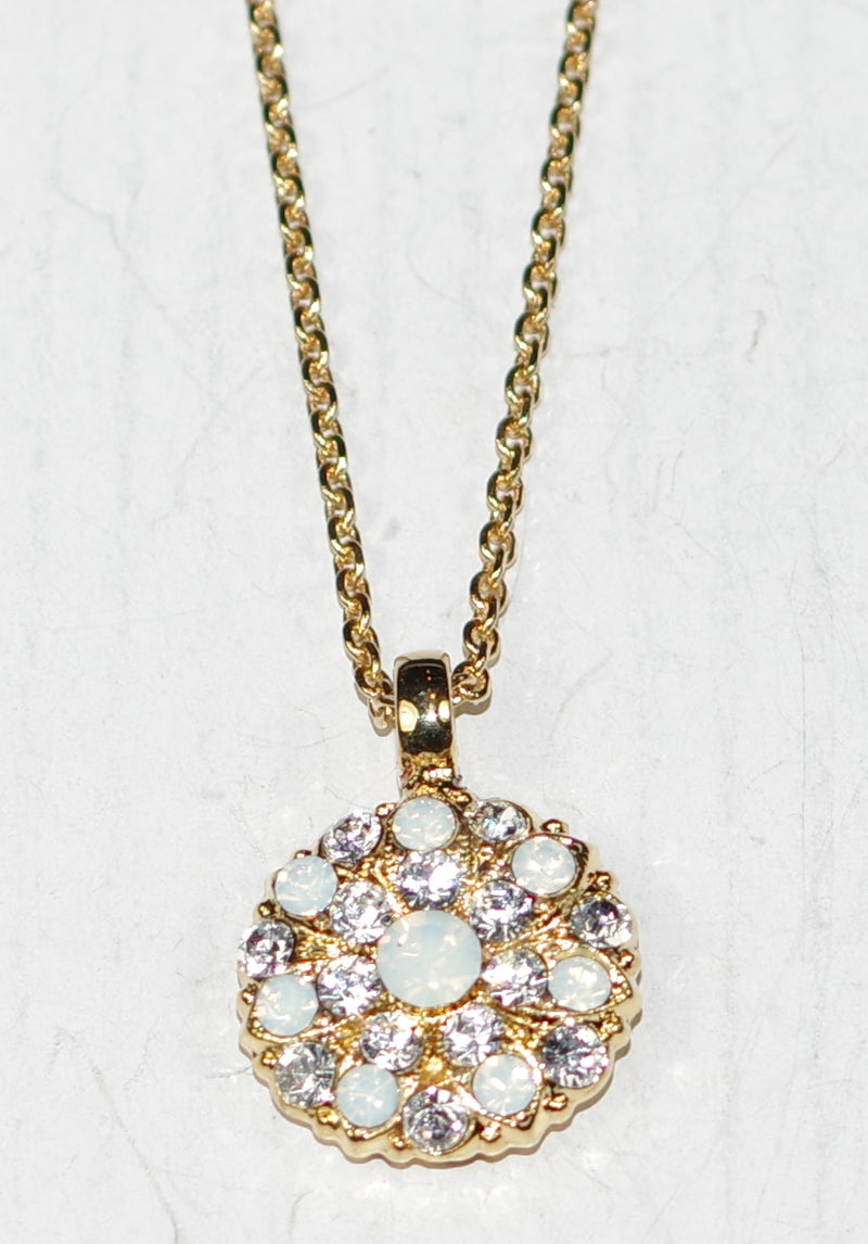 MARIANA ANGEL PENDANT: clear, white opal stones in  yellow gold setting