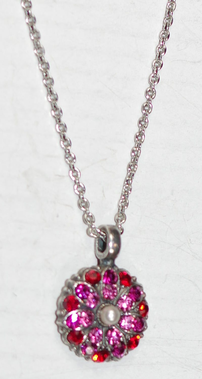 MARIANA ANGEL PENDANT ROXANNE: red, pink, pearl stones in silver setting