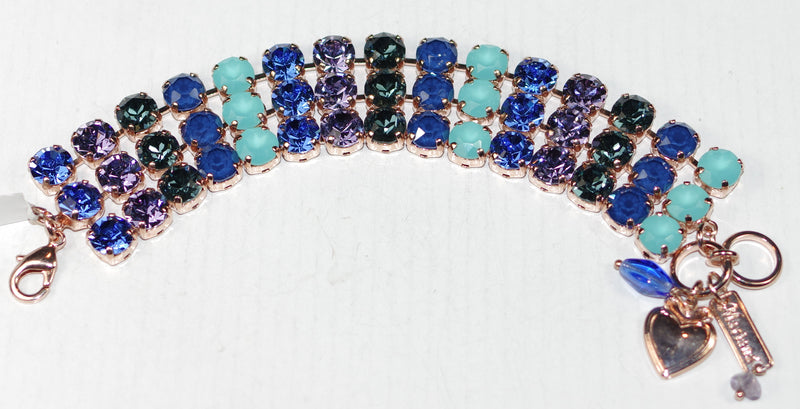 MARIANA BRACELET ELECTRIC BLUE: blue, teal, purple stones in rose gold setting