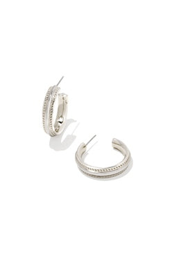 KENDRA SCOTT EARRINGS MERRITT HOOP SILVER METAL