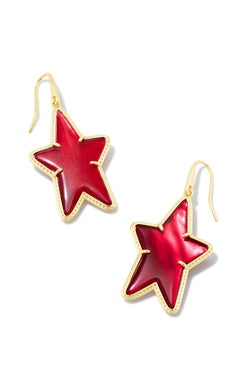 KENDRA SCOTT EARRINGS ADA STAR DROP GOLD CRANBERRY ILLUSION