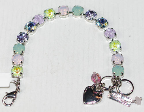 MARIANA BRACELET BETTE BLOOM: pink, lavender,  pacific opal, ice 1/4" stones in silver rhodium setting