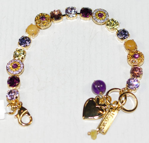 MARIANA BRACELET SUNRISE: mineral, lavender, purple, yellow stones in yellow gold setting