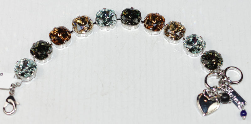 MARIANA BRACELET MORNING MIST: blue, amber stones in silver rhodium setting