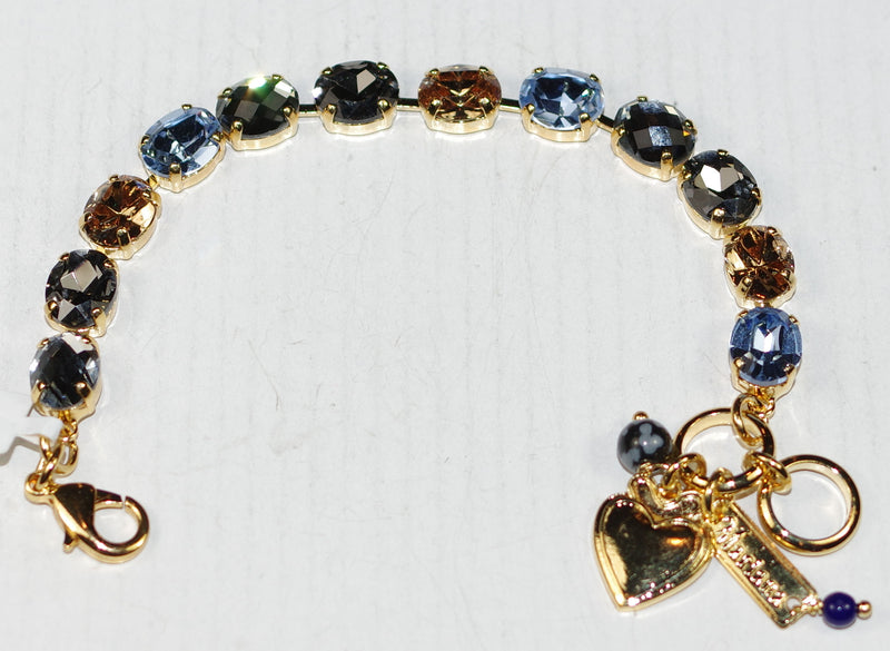 MARIANA BRACELET MORNING MIST: blue, amber stones in yellow gold setting