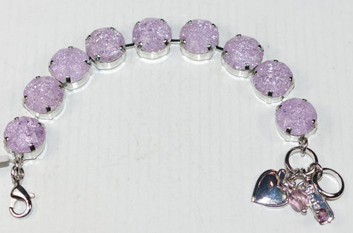 MARIANA BRACELET: lavender ice large 5/8" stones in silver rhodium setting