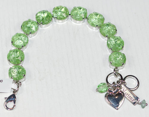 MARIANA BRACELET: green ice 3/8" stones in silver rhodium setting