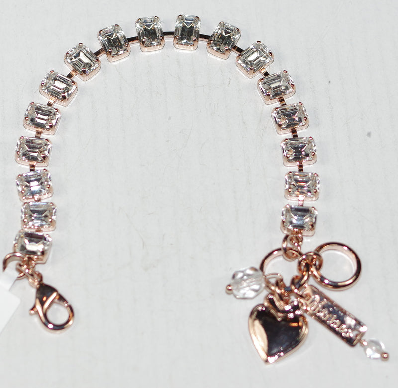 MARIANA BRACELET ON A CLEAR DAY: 1/4" clear stones in rose gold setting