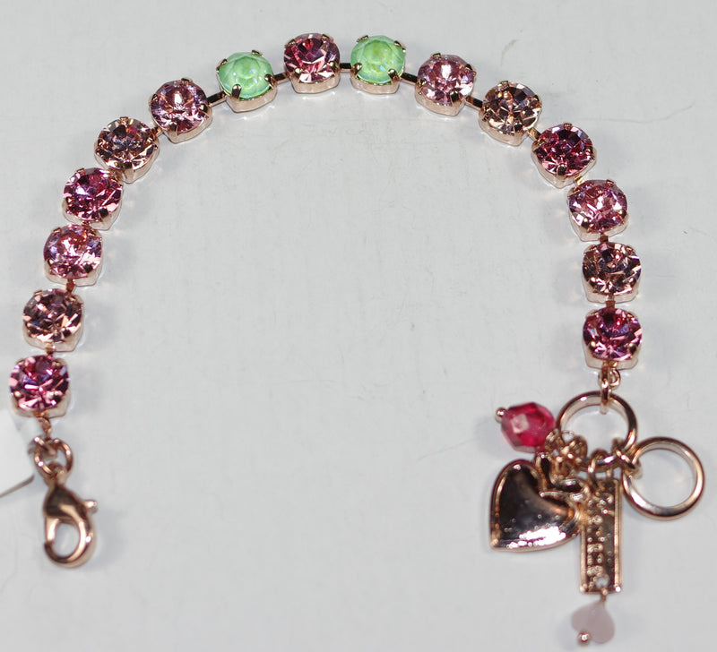 MARIANA BRACELET BETTE PARASOL: pink, green 5/8" stones in rose gold setting