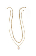 KENDRA SCOTT NECKLACE DELIAH MULTI STRAND GOLD IRIDESCENT PINK WHITE MIX