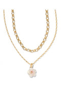 KENDRA SCOTT NECKLACE DELIAH MULTI STRAND GOLD IRIDESCENT PINK WHITE MIX