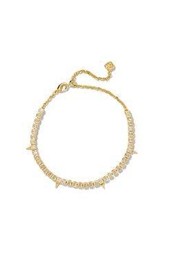 KENDRA SCOTT BRACELET JACQUELINE TENNIS GOLD WHITE CRYSTALS