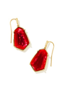 KENDRA SCOTT EARRINGS ALEXANDRIA DROP GOLD CRANBERRY ILLUSION