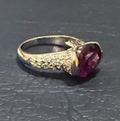 STERLING SILVER PURPLE CZ PAVE RING SIZE 9