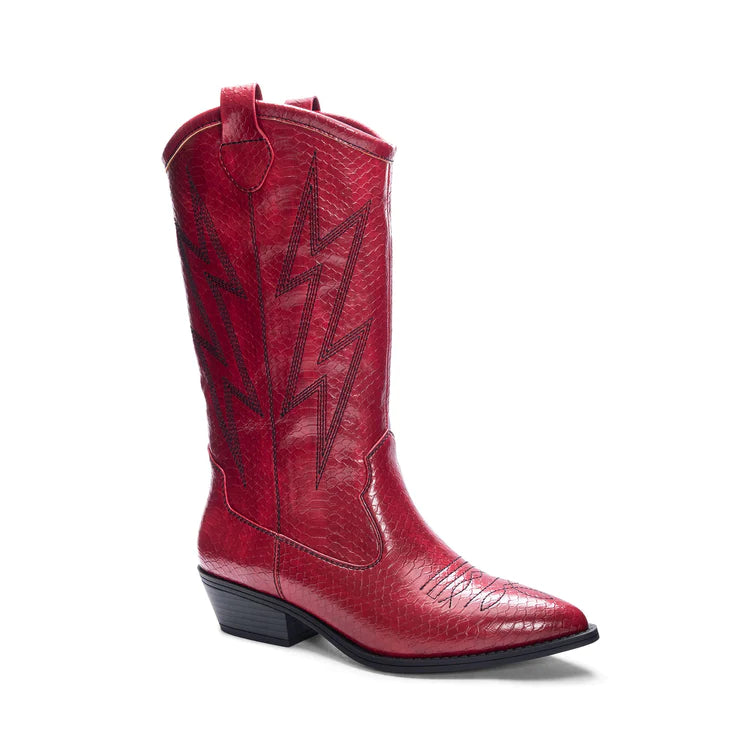 CHINESE LAUNDRY JOSEA SNAKE BOOT RED SIZE 7