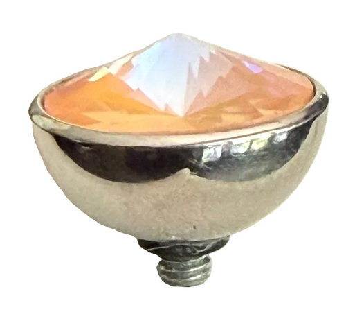 QUDO BOTTONE 13MM FLAMINGO IGNITE SILVER TOPPER