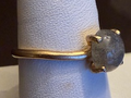 MARIANA RING GREY MINERAL: grey mineral stone in 1/4" yellow gold setting, adjustable size band