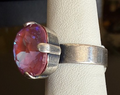 MARIANA RING pink sunkissed 1/2" crystal in silver setting, adjustable