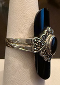 STERLING SILVER BLACK MARCASITE RING