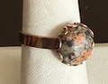 MARIANA RING 1/2" natural brown stone in rose gold setting, adjustable