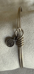 LUCA & DANNI AB TEARDROP BRACELET SILVER, STONE = 1" WIDE
