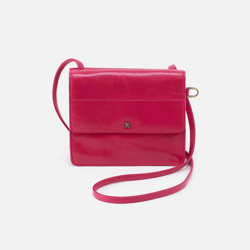 HOBO LEATHER JILL WALLET CROSSBODY FUCSHIA