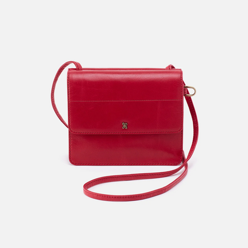 HOBO LEATHER JILL WALLET CROSSBODY CRIMSON