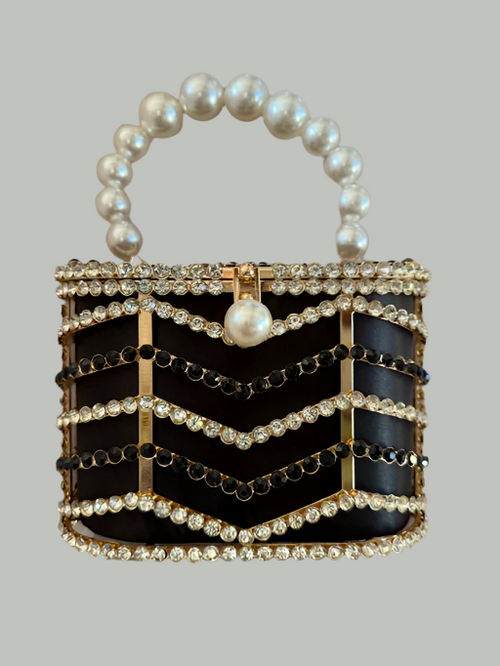 NEW YORK PEARL HANDLE CRYSTAL EVENING BAG 60879