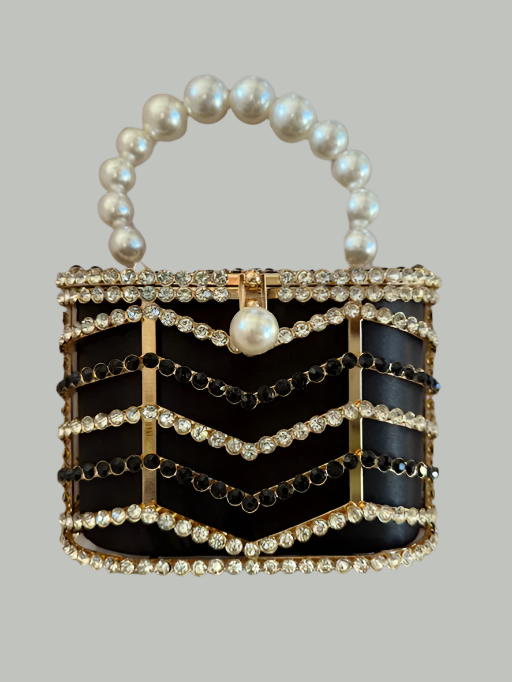 NEW YORK PEARL HANDLE CRYSTAL EVENING BAG 60879
