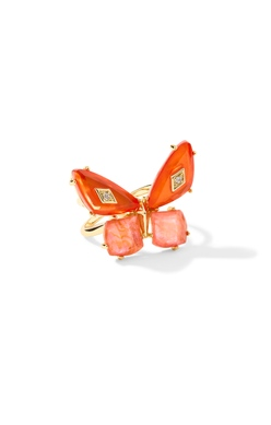 KENDRA SCOTT RING BIANCA BUTTERFLY COCKTAIL GOLD ORANGE MIX SIZE 8