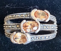 STERLING SILVER MARCASITE 3 STONE AMBER