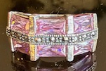 STERLING SILVER PINK MARCASITE RING