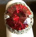 STERLING SILVER RED MARCASITE RING