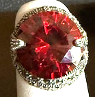 STERLING SILVER RED MARCASITE RING