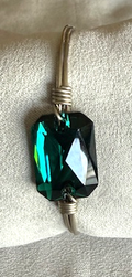 LUCA & DANNI DYLAN EMERALD BRACELET SILVER, SMALL, STONE = 3/4" WIDE