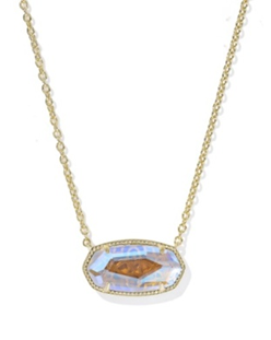 KENDRA SCOTT NECKLACE ELISA STATEMENT LARGE 1" GOLD DICHROIC GLASS
