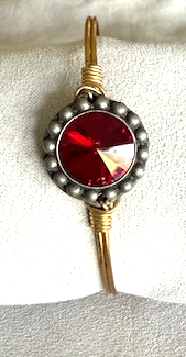 LUCA & DANNI JANUARY GARNET GOLD BRACELET, CENTER = 3/4" WIDE