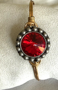 LUCA & DANNI JULY RUBY GOLD BRACELET, CENTER = 3/4" WIDE