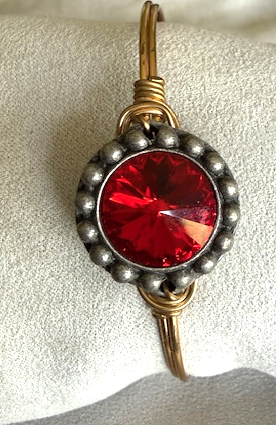 LUCA & DANNI JULY RUBY GOLD BRACELET, CENTER = 3/4" WIDE
