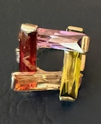 STERLING SILVER LARGE BAGUETTE RING SIZE 6