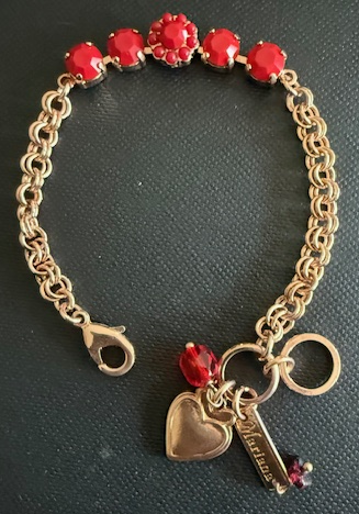 MARIANA BRACELET PRETTY WOMAN: red 1/4" stones in rose gold setting