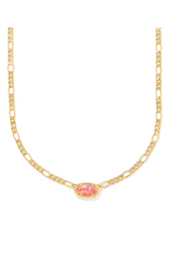 KENDRA SCOTT NECKLACE ELISA FIGARO CHAIN GOLD PAPAYA IRIDESCENT MOTHER OF PEARL