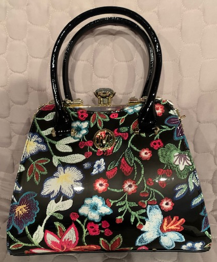 NEW YORK BLACK FLORAL PRINT BAG 60676